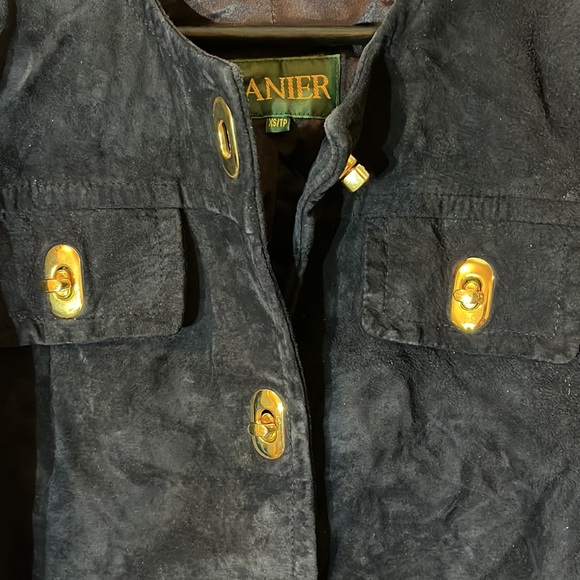 Vintage 80s Danier Blue suede blazer - Picture 7 of 8